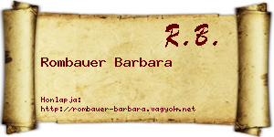 Rombauer Barbara névjegykártya